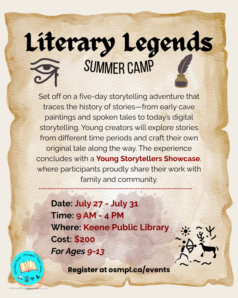 Literary Legends Summer Camp for kids 9-13